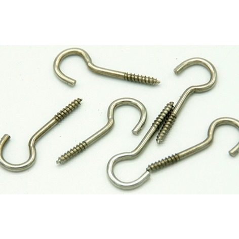 Sekrup Skrup Mata Buka Kail Tanda Tanya Rush No 10 12 14 16 Hak Skrup Zinc Screw Hooks Chrome Screw 