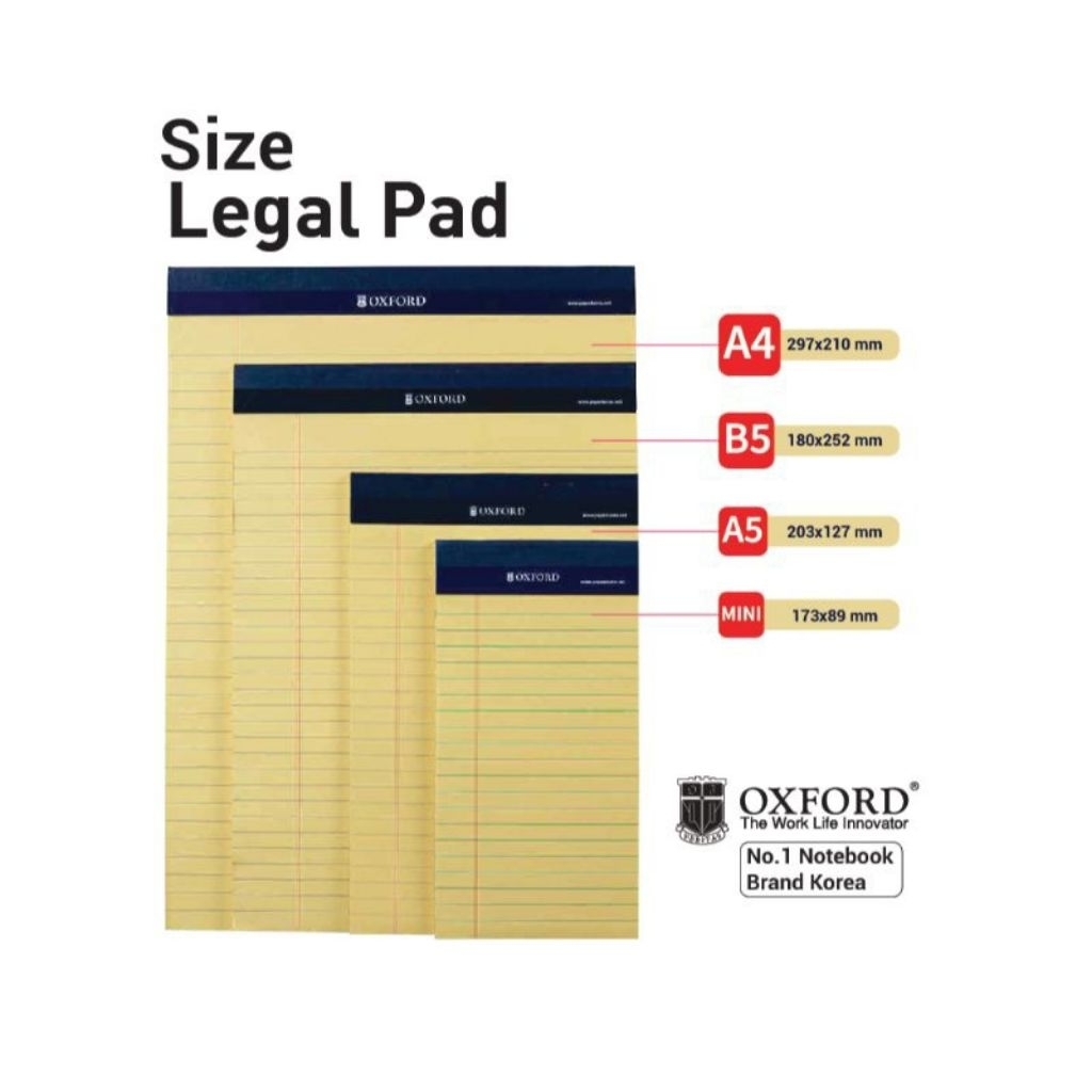 

OXFORD LEGAL NOTEPAD BUKU MEMO NOTES SOBEK ATAS