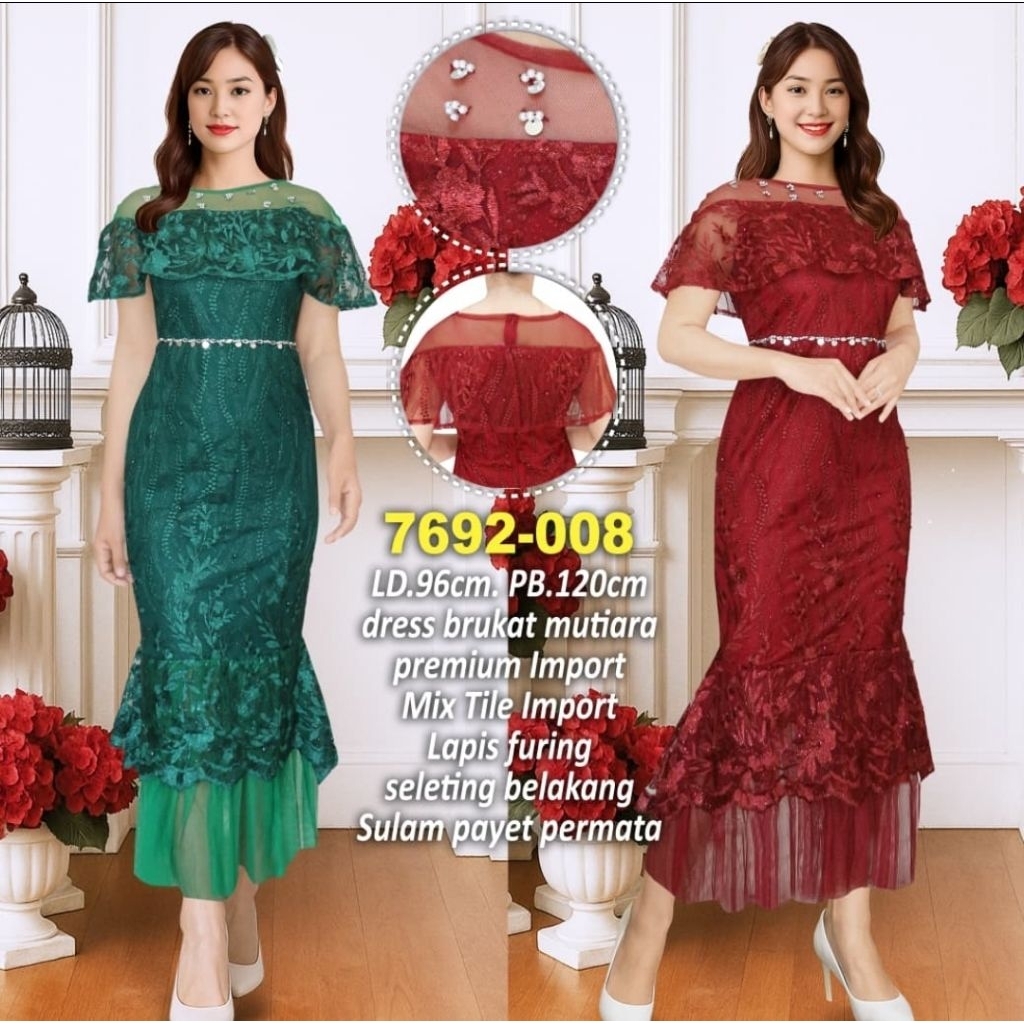 COD DRESS PESTA BAJU NATAL 7692