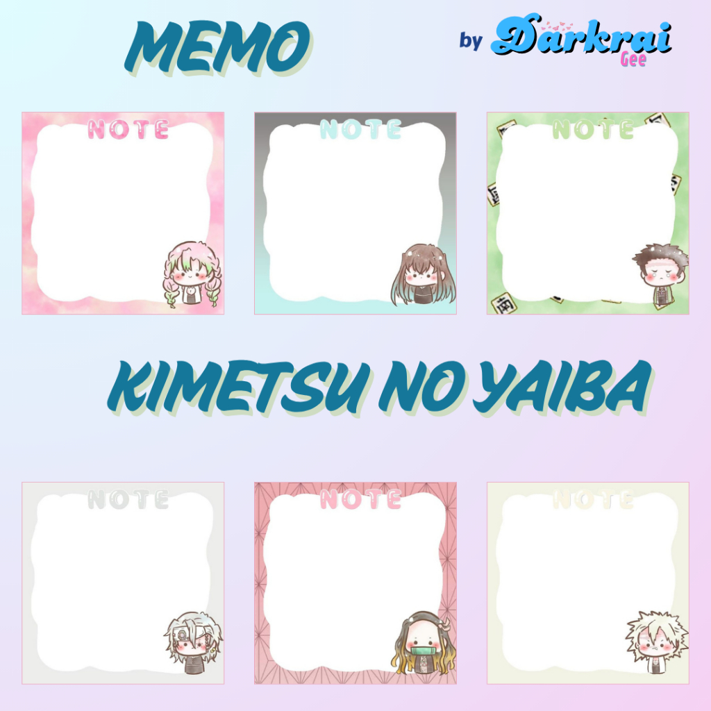 

DarkraiGee - Memo Pad Note pad Kimetsu no Yaiba / Demon Slayer7,5 x 7,5 cm