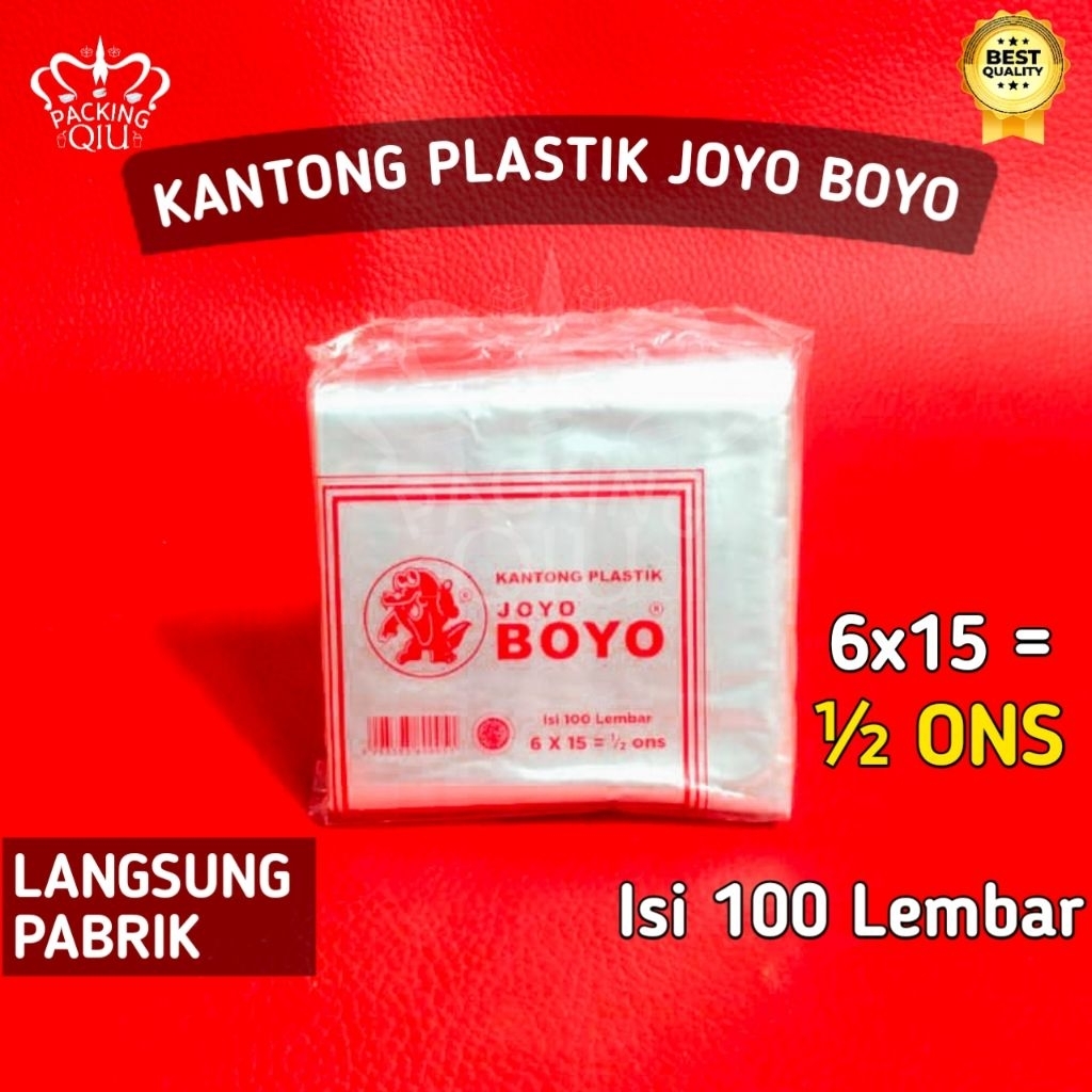 PLASTIK JOYO BOYO PP // PLASTIK BOYO 6×15 // PLASTIK BENING BOYO 1/2 ONS