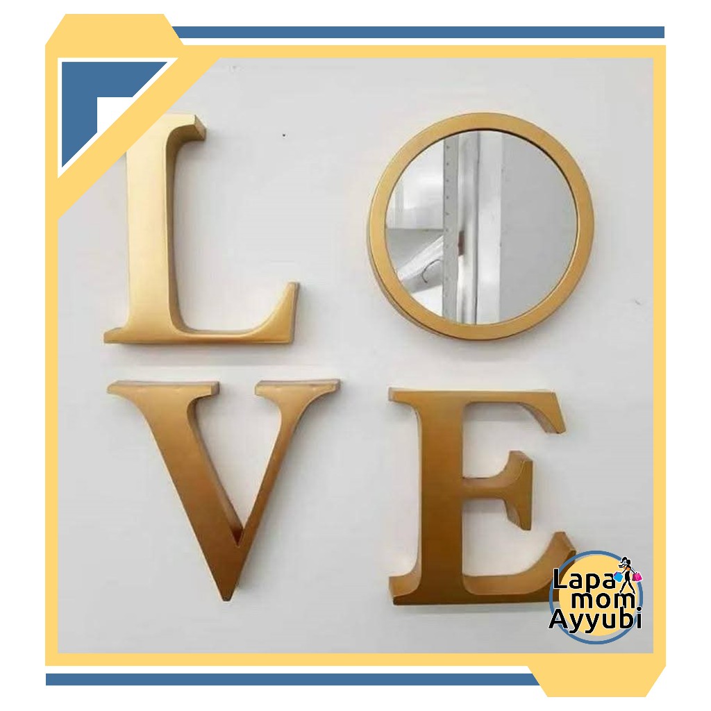 CERMIN HIASAN DINDING LOVE INFORMA MURAH/ MINIMALIS