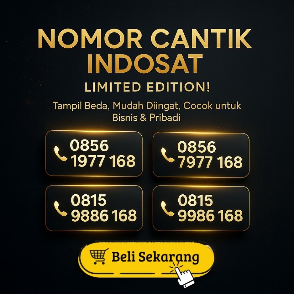 Nomor Cantik Indosat 11 Digit, Nomer Cantik IM3 11 Digit, No Cantik Indosat 11 Digit Seri Rapih 168,