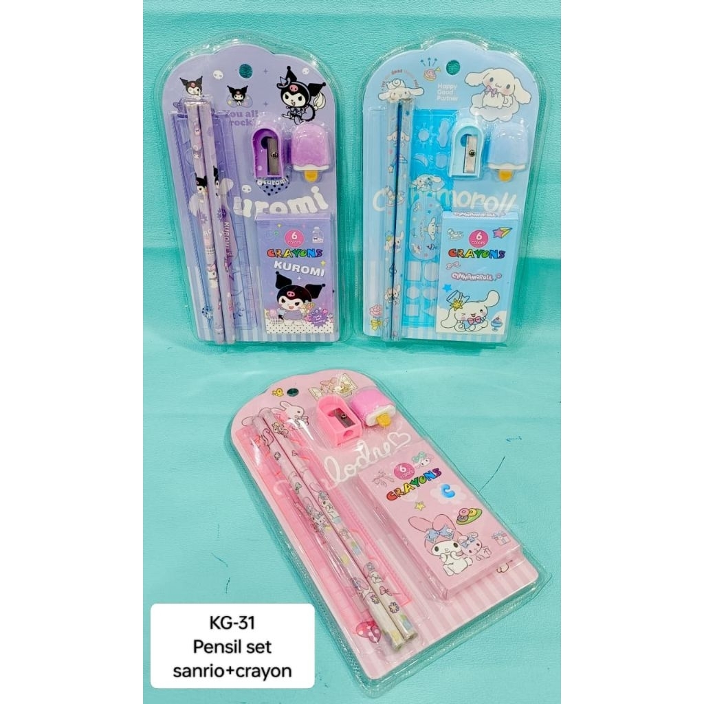

1 LUSIN PENSIL CRAYON SANRIO SET ISI 12