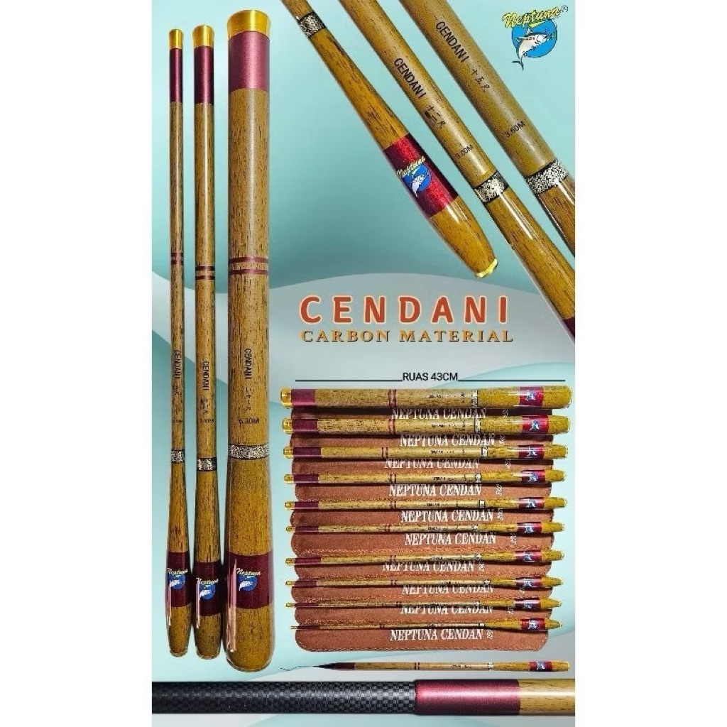 Joran Tegek Neptuna Cendani 240 270 360 Cm Ruas Pendek Carbon Kevlar