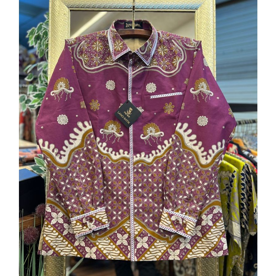 Lano Batik Semi Jas - Kemeja Batik Smock Semi Jas - Kawung - Batik Katun - Baju Batik Pria - Kemeja 