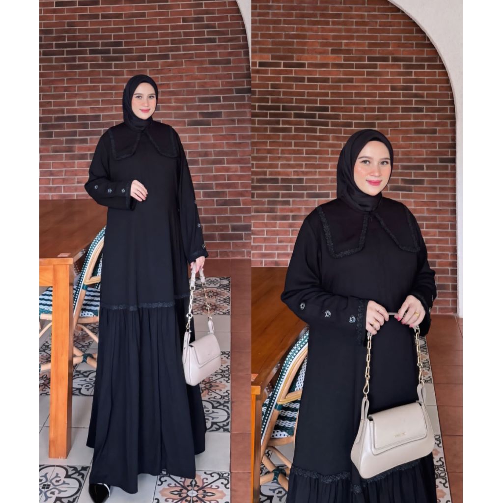 Abaya hitam simple murah/abaya jetblack/abaya jumbo