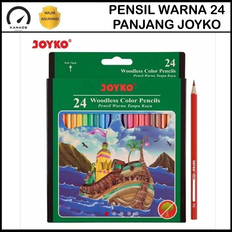

Joyko Pensil Warna 24 Warna Panjang CP-104 Hexagonal Grip Pensil Warna Gambar Anak Sekolah