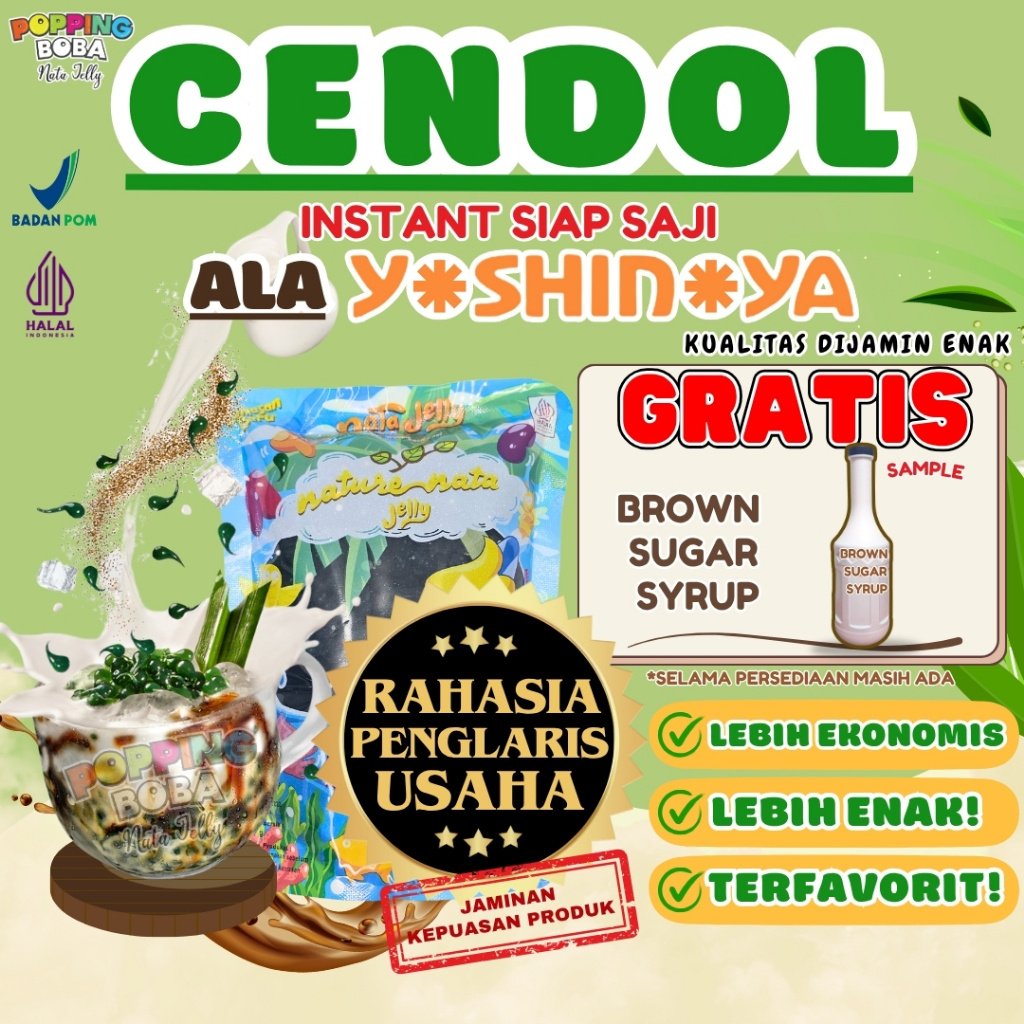 

JellyCendolKecebongAlaYoshinoyaPerpaduan GREENFIELDS Susu UHT Original - Jelly Cendol Kecebong 500 Gram | Cocok Untuk Semua Jenis Minuman