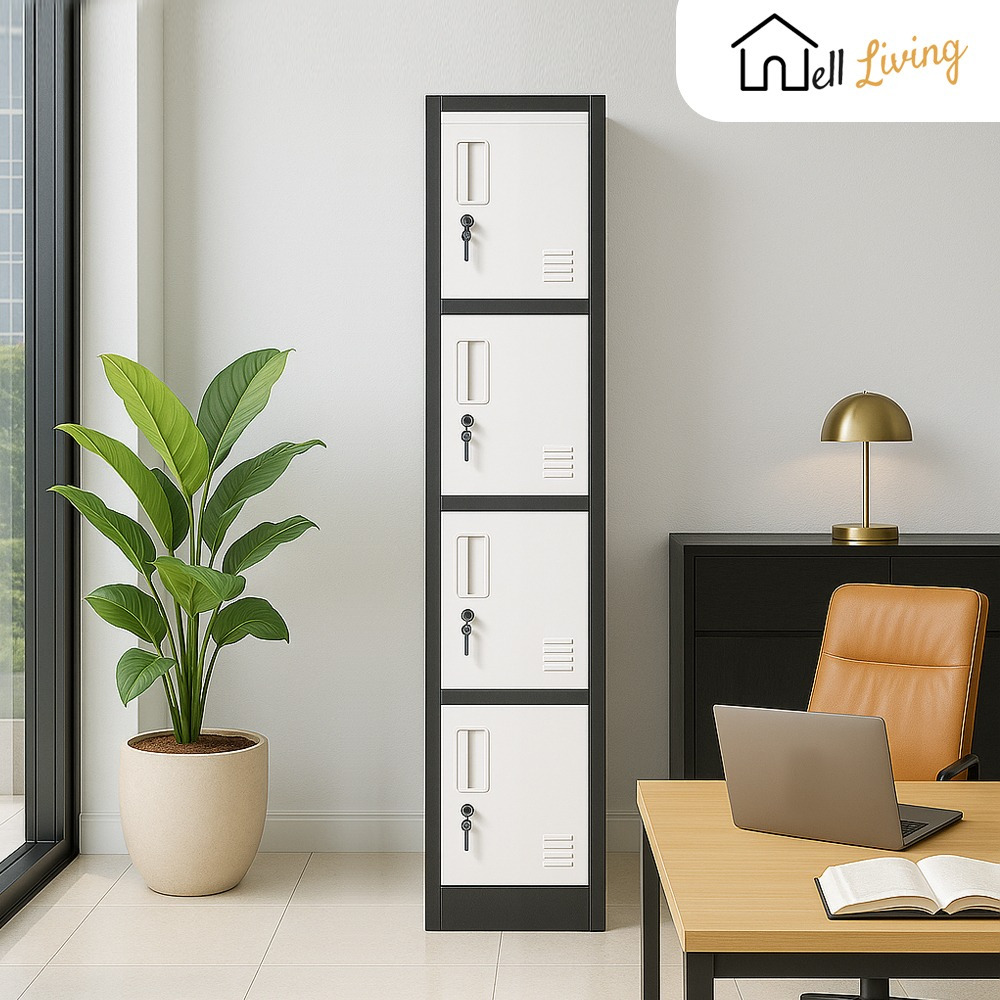 GRAHALIVING - LOKER BESI 4 PINTU/LOKER SEKOLAH/LOKER ASRAMA/LOKER ARSIP KANTOR
