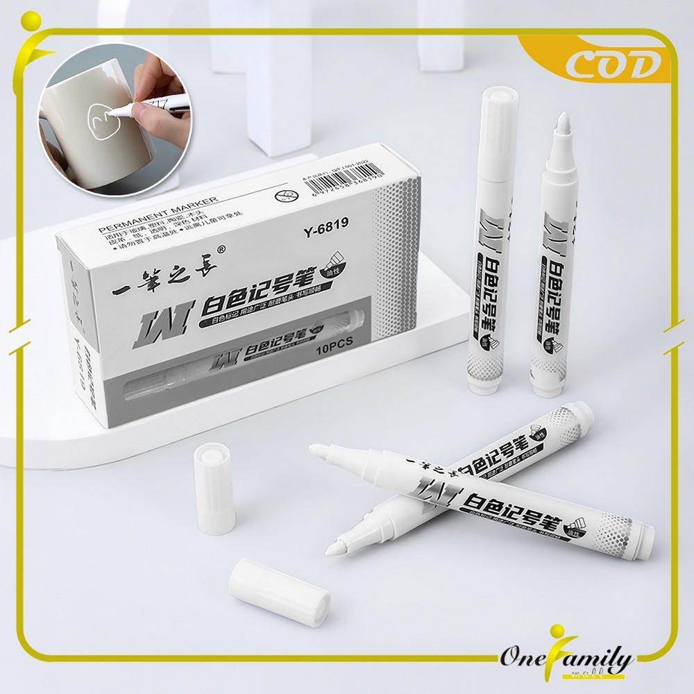 

ONE-A121 Spidol Putih Pena Graffiti Tinta Permanen Tahan Air Tidak Luntur / Spidol Marker Putih Lukisan Sepidol Waterproof