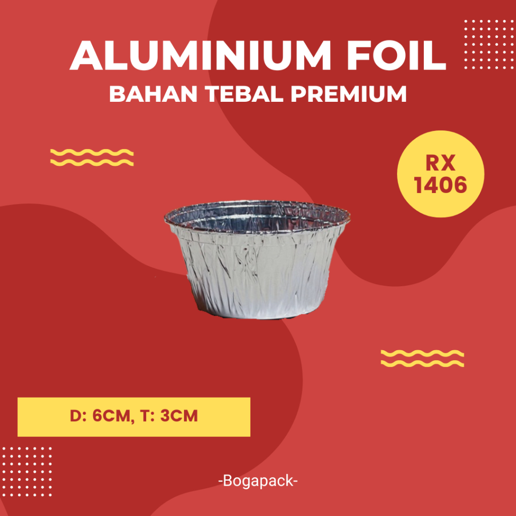Aluminium Foil RX 1406 Wadah Macaroni Schotel Lasagna Klapertart Muffin Brownies Mini