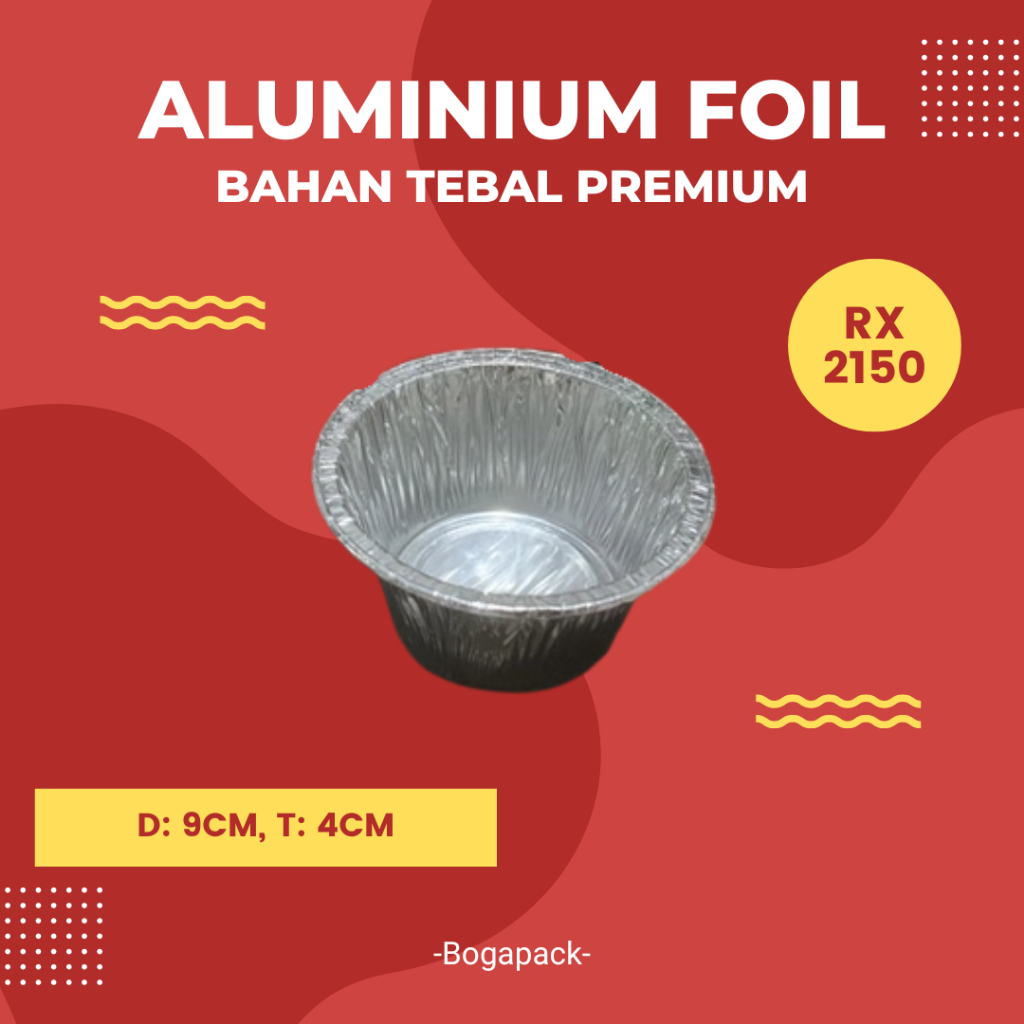 Aluminium Foil RX 2150 Wadah Macaroni Schotel Lasagna Klapertart Bolu Brownies Mini
