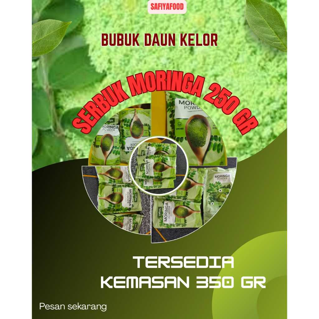 

SAFIYA Daun Kelor Bubuk Kemasan 250gram | SAFIYA Moringa Kelor Bubuk Kemasan 250 Gram