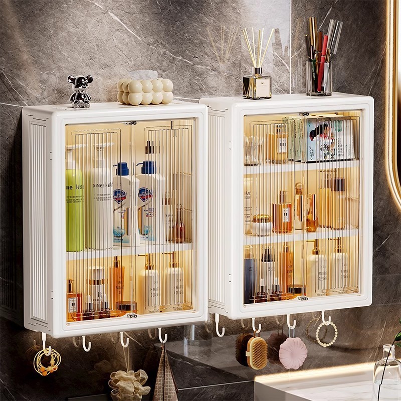 Rak Dinding Tempel Rak Kamar Mandi Tempel Rak Bumbu Dapur Dinding Plastik Dapur Lemari Dinding Anti