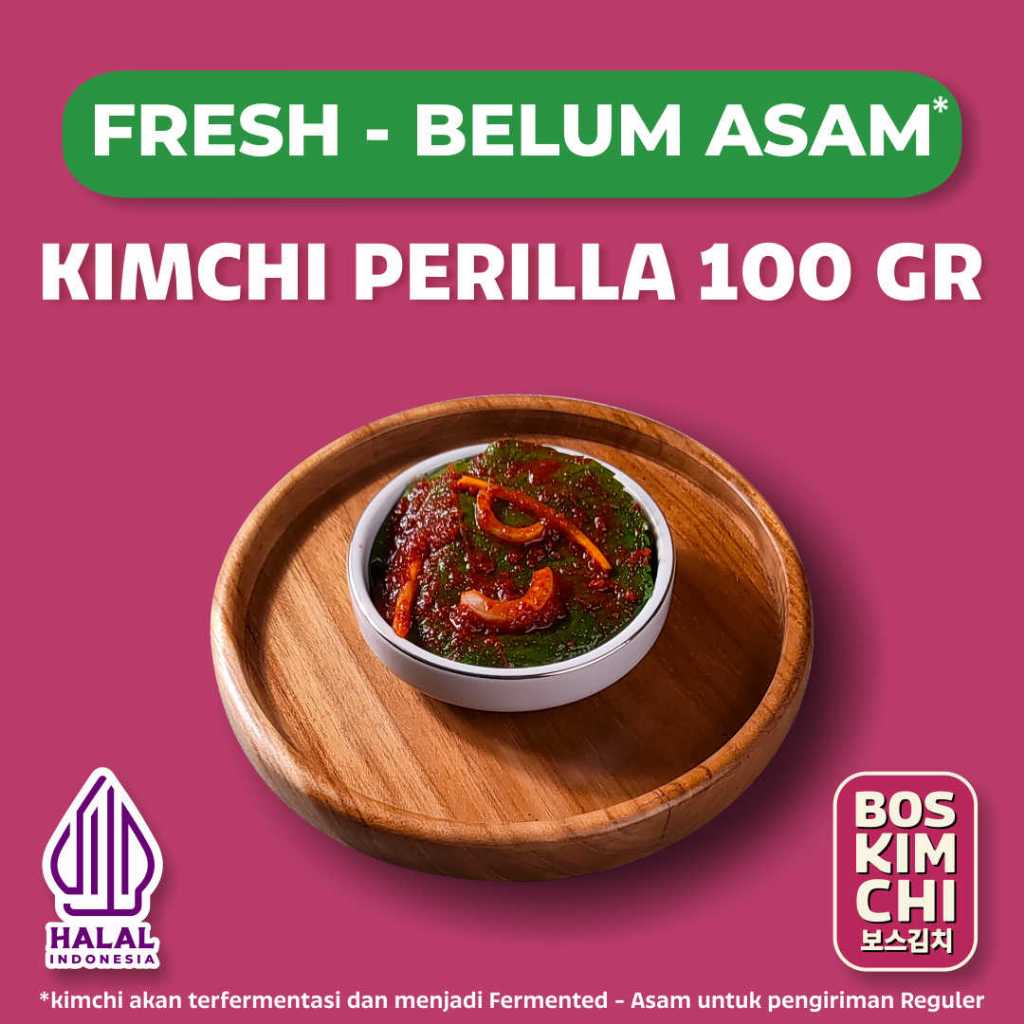 

Fresh! Kimchi Perilla 100 gr | Boskimchi | Kkaenip Kimchi Belum Asam Homemade Fresh