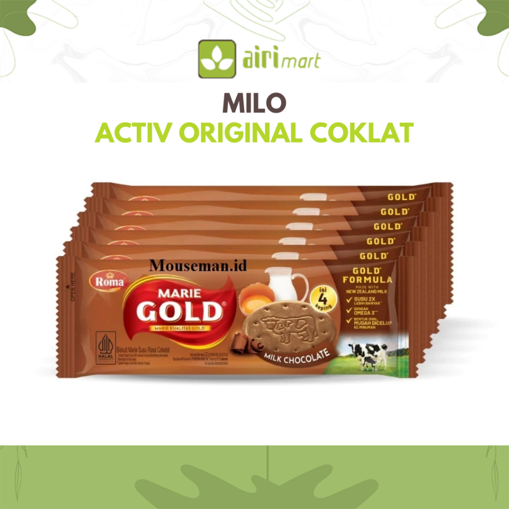 

Roma Biskuit Marie Gold Susu Rasa Cokelat Biscuits Milk Chocolate isi 4 keping 22gr / Marie Gold