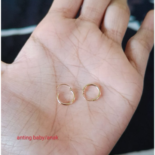 anting gipsy baby bayi anak anting bulat kecil tindik lapis emas premium titanium