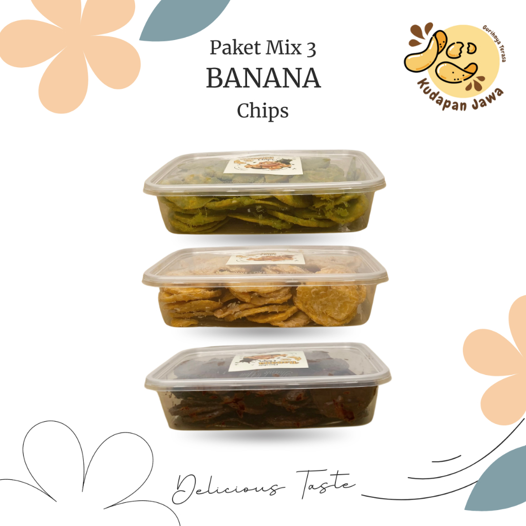 

KUDAPAN JAWA - PAKET MIX 3 Rasa Keripik Pisang Full Coklat Lumer Melted Choco Banana Chip Box