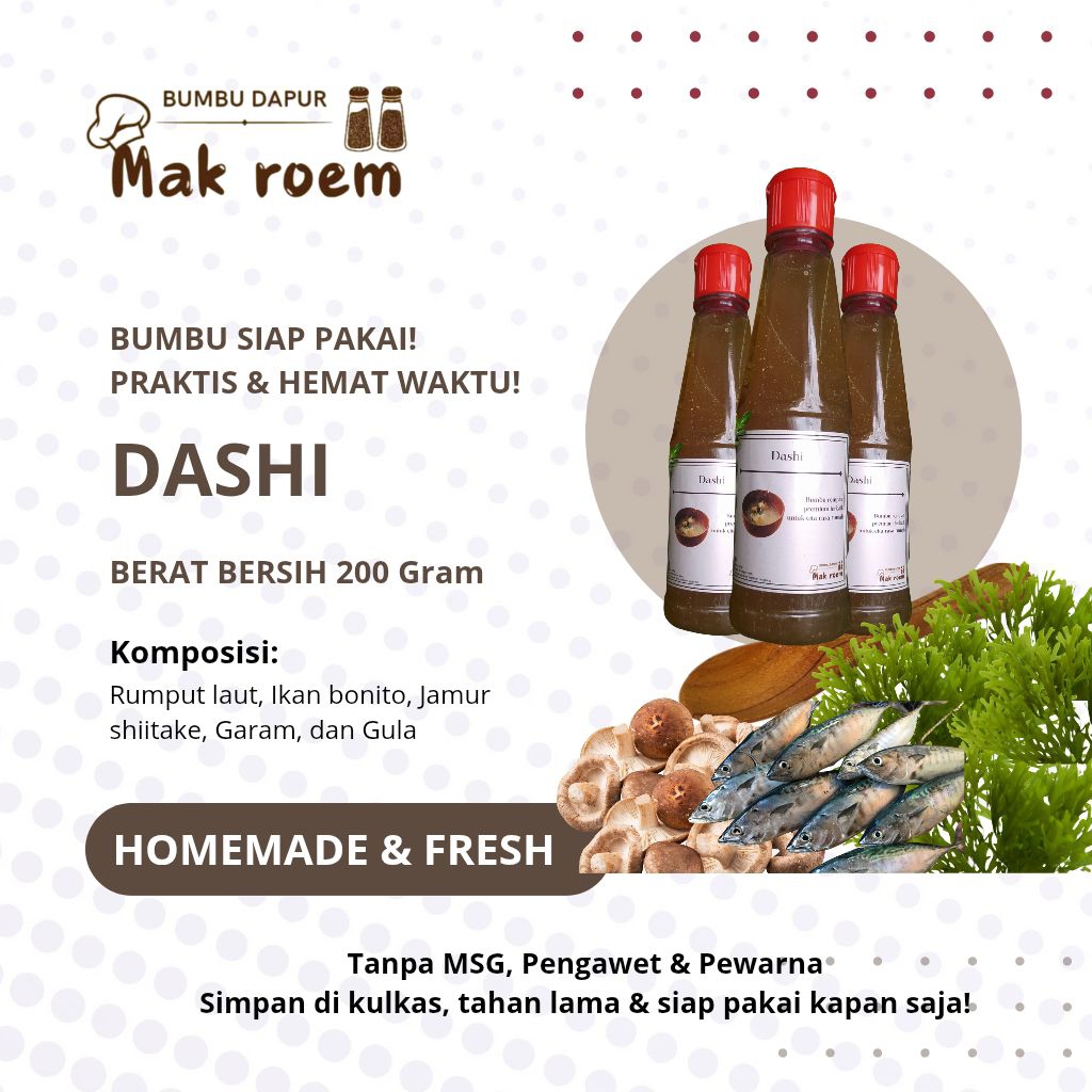

By Bumbu Dapur Mak Roem, DASHI 200g, bumbu masak premium, alami tanpa pengawet dan pewarna