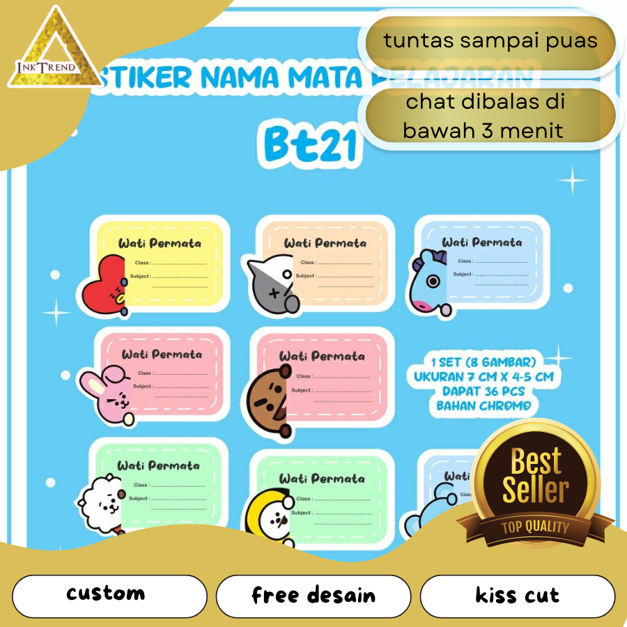 

Stiker mata pelajaran sekolah - sticker mapel - stiker label sekolah