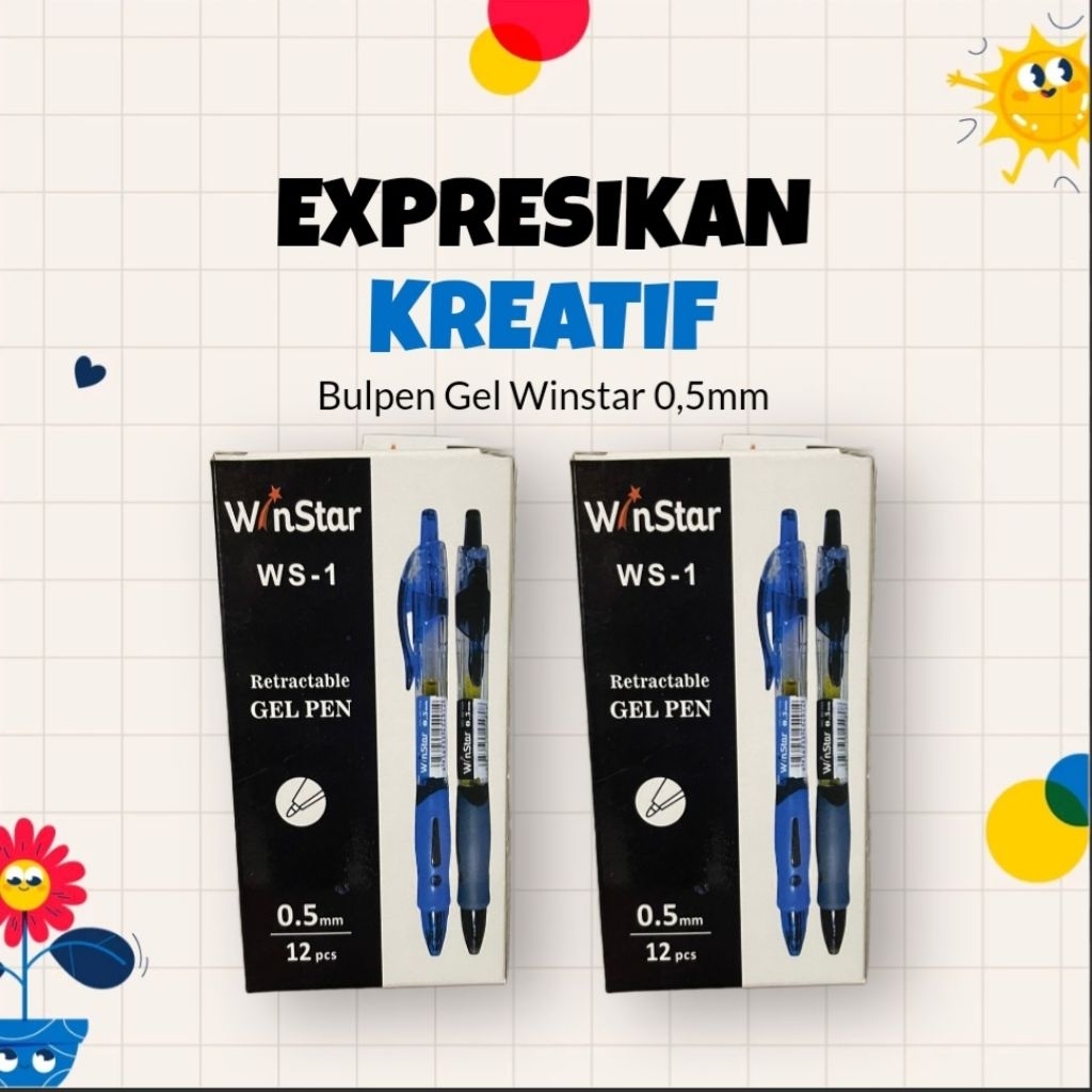 

Gel Pen Pulpen Gel Winstar 0,5 mm/Pulpen Murah 1 Pack [ 12 Pcs ]