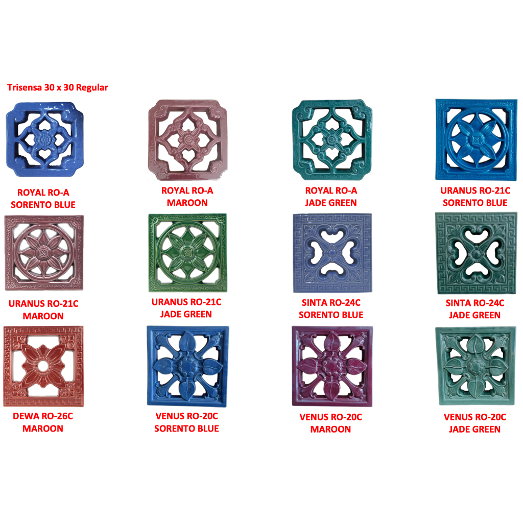 30x30 Roster Trisensa / Lubang Angin Regular / Roster Keramik Regular Trisensa