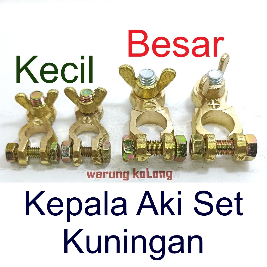 Kepala Aki Kuningan Set Kecil NS40 NS40Z NS60 Besar NS60S N50 N50Z NS70 N70 N70Z 55D23 80D26 95D31 N