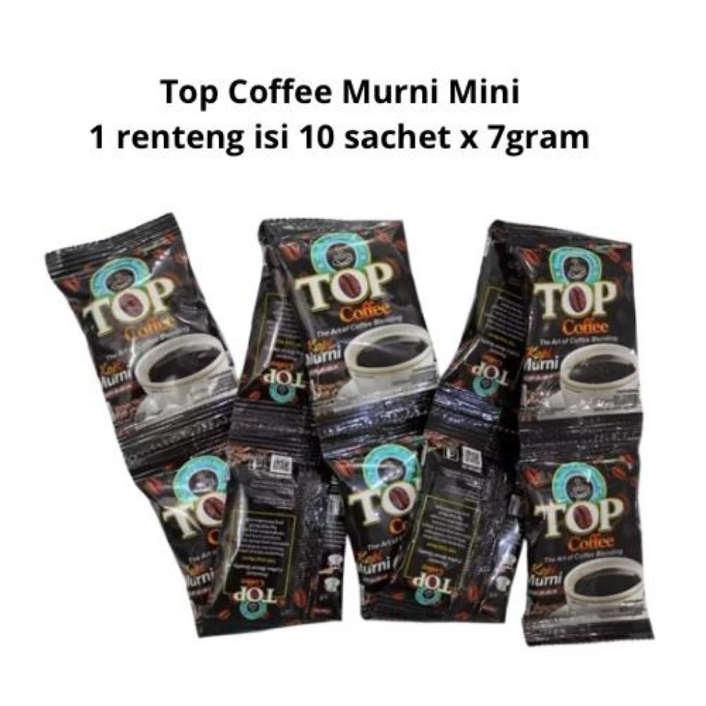 

TOP COFFEE MINI MURNI TANPA GULA 1 Renteng isi 10 Sachet