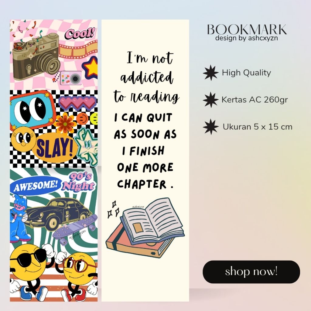 

[MIN BELI 2] Pembatas Buku Bookmark aesthetic High Quality