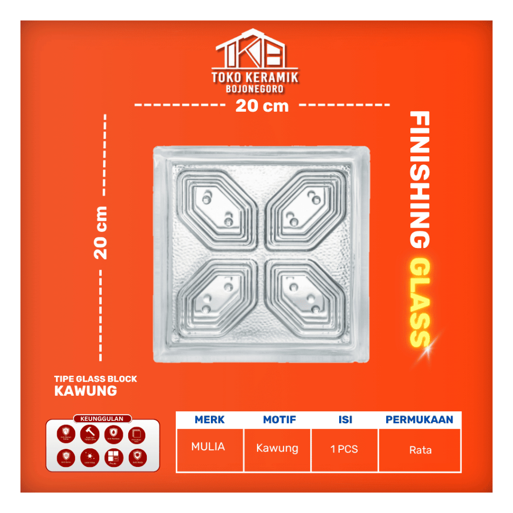 Glass Block Mulia 20x20 cm KAWUNG