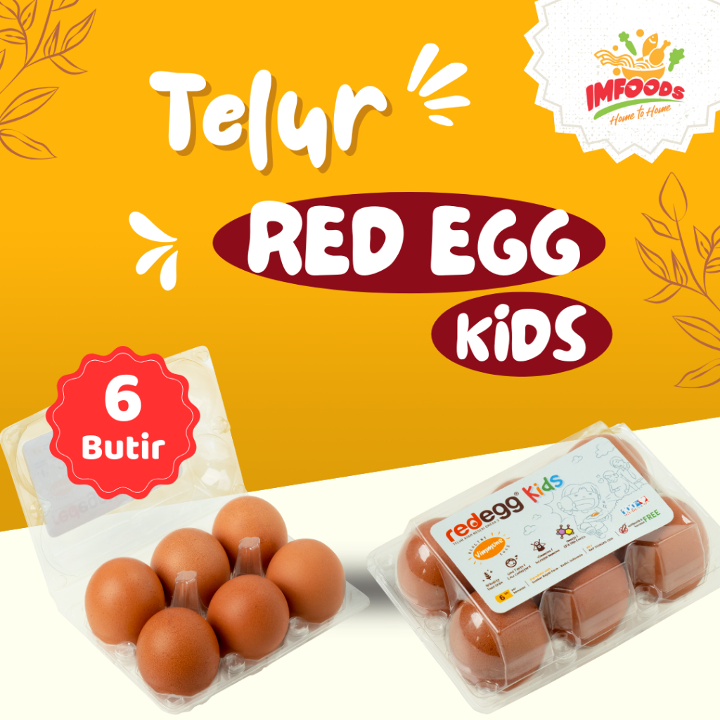 

Telur Redegg Kids isi 6 pcs/Telur Redegg/Telur ayam omega 3/Telur kaya nutrisi/ Telur sehat/Imfoods
