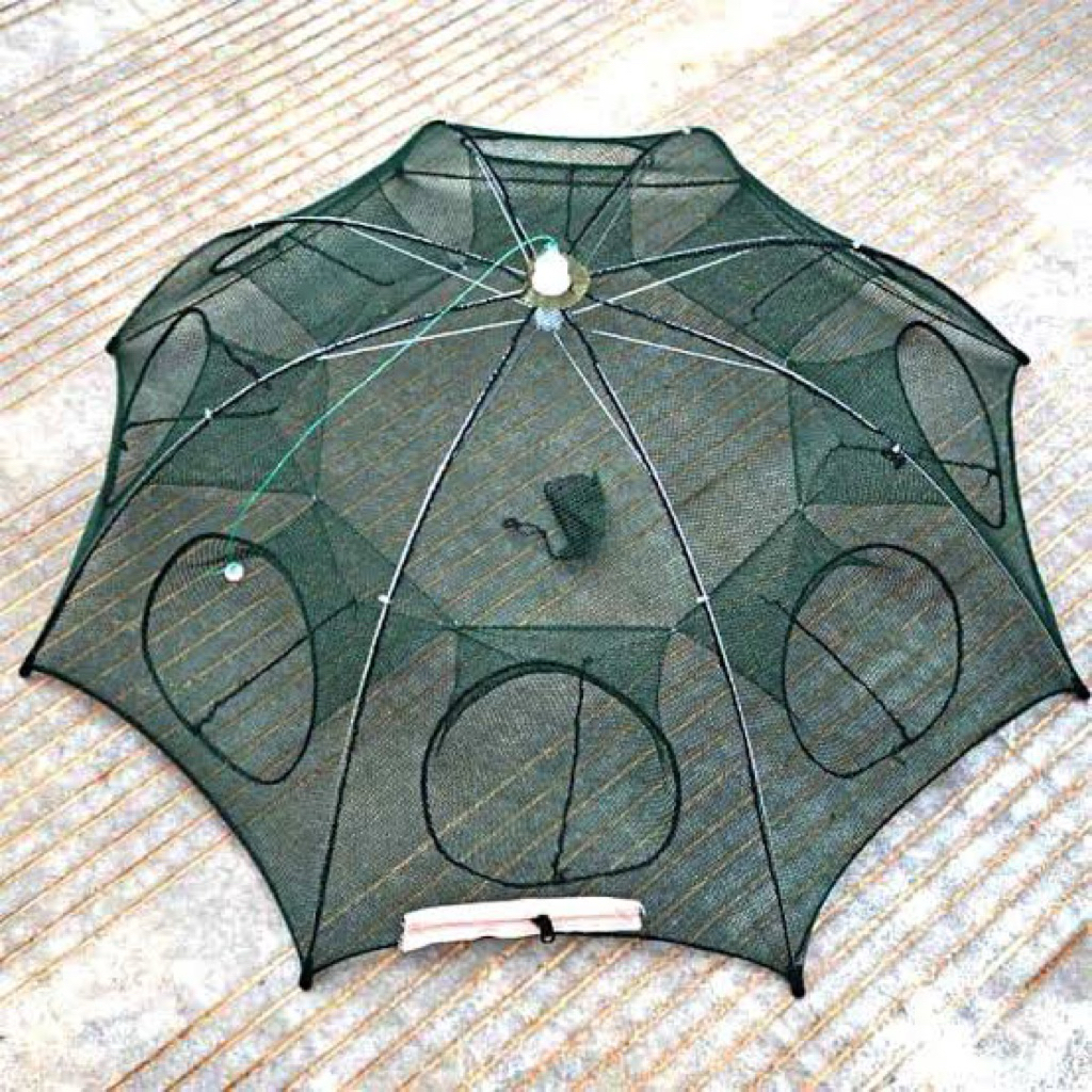 Payung Bubu Jaring Jebakan Perangkap Udang ikan kepiting Model Payung 8 lobang