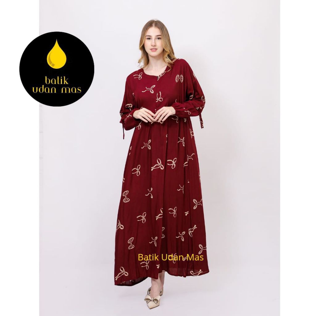 Batik udan mas- Dress Pitaloka Bahan Rayon premium/Gamis Lovita kekinian Dress Jumbo Oversize Midi -