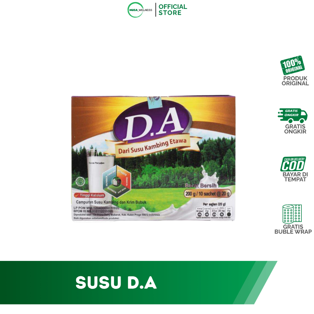 

SUSU KAMBING DA D.A D.A KOLOSTRUM | susu kambing dengan kolostrum | bantu tingkatkan imun & anti virus | kaya nutrisi alami | original 100% | bisa COD