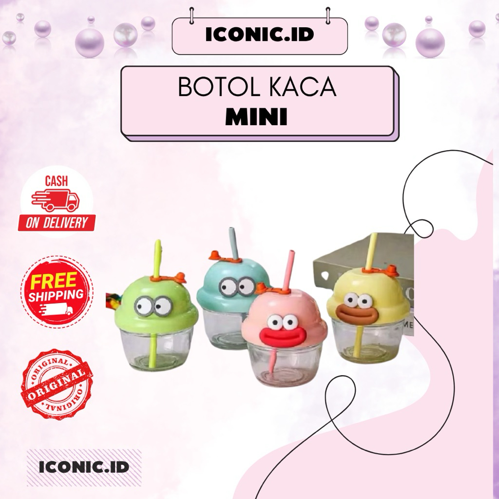 Iconic.id - Botol Kaca Sedot / Botol Mini kaca Sedot / Botol Kaca Mini