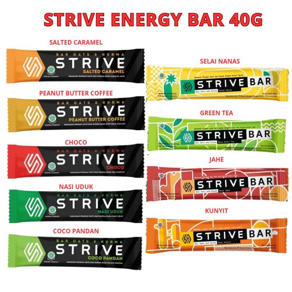 

AF STRIVE ENERGY BAR 40g SATUAN Tenaga Lari Sepeda Olahraga