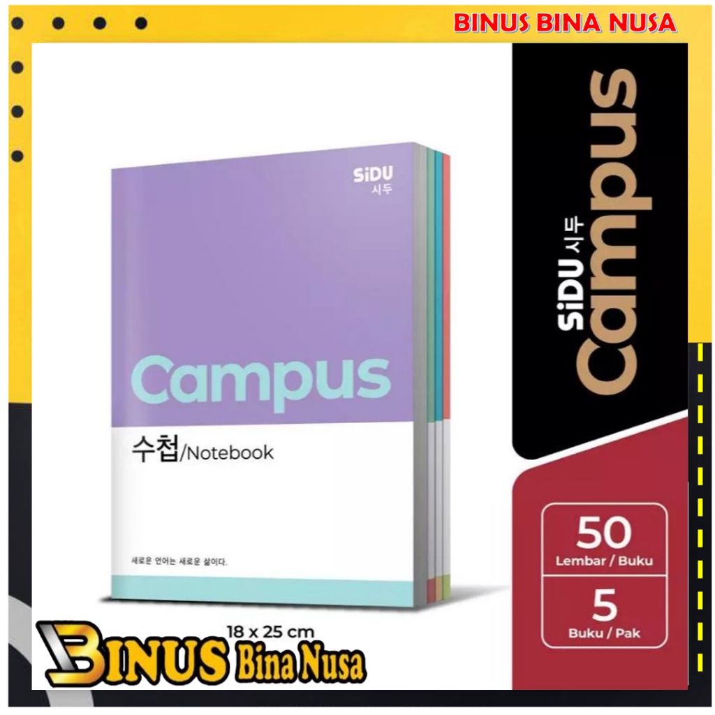 

SIDU Buku Tulis Big Boss Boxy Campus 50 Lembar Korean Edition DIJUAL PAK ISI 5 Murah