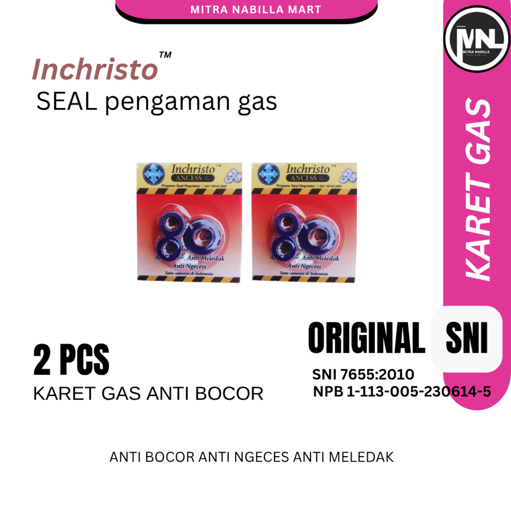 ( 2 Pack NEW BIRU ) karet gas 3kg anti bocor / seal regulator lpg inchristo original SNI