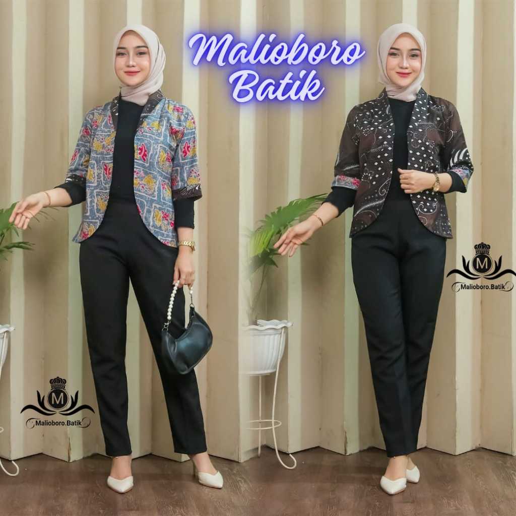 Blazer Batik Outer Batik Wanita Cardigan Batik Wanita Kekinian Atasan Batik Wanita Kerja Kantor