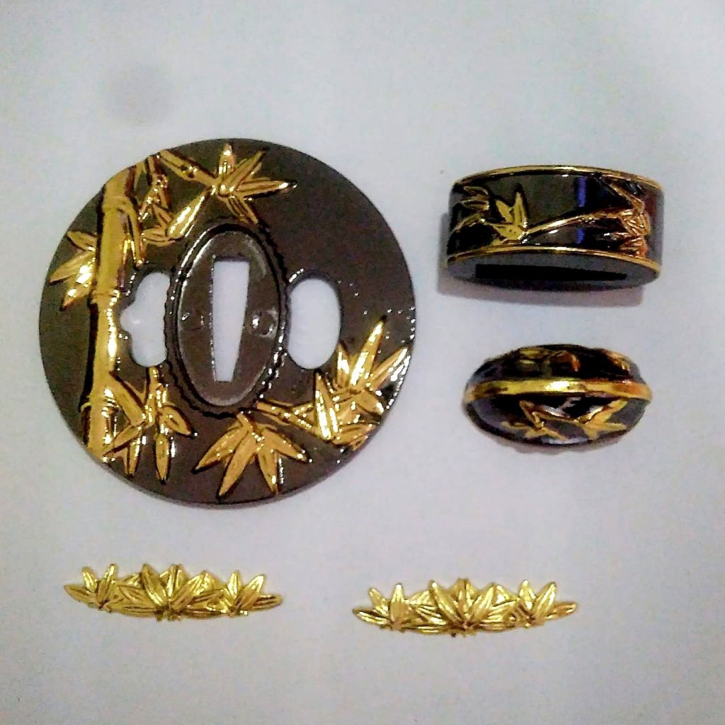 aksesoris samurai katanas tsuba bamboo 1 set