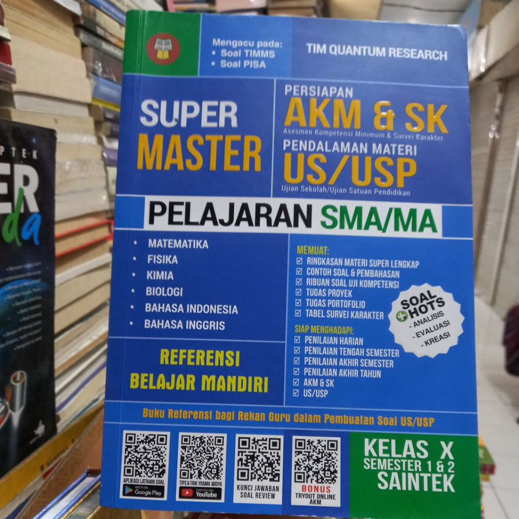 SUPER MASTER PERSIAPAN AKM&SK PENDALAMAN MATERI US/USP PELAJARAN SMA REFERENSI BELAJAR MANDIRI