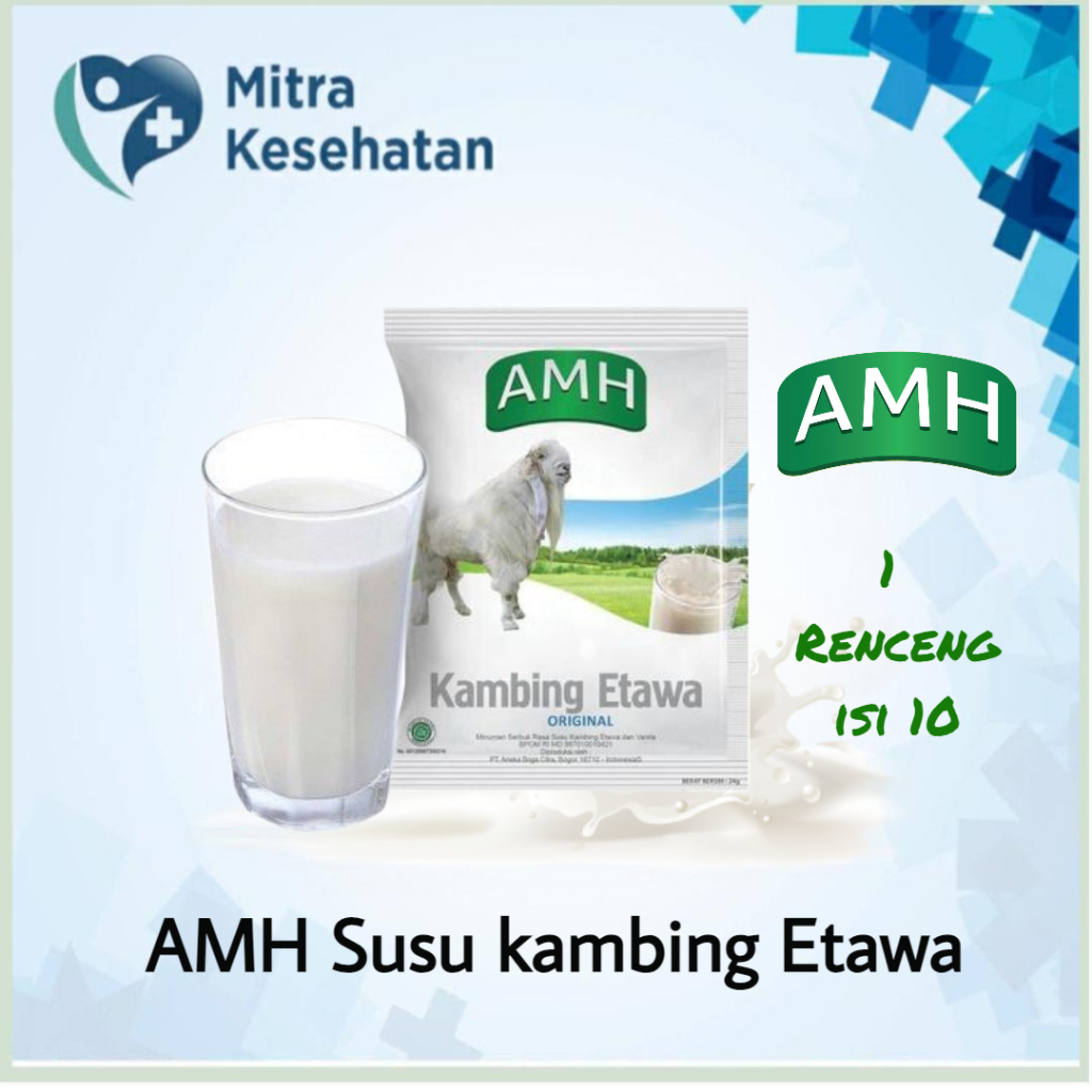 

AMH Susu Kambing Etawa Original 1 renceng isi 10 sachet @24gr