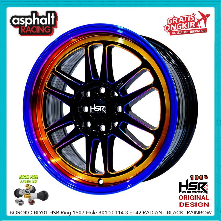 Velg Mobil Hsr Original Ring 16 Untuk Brio Jazz Yaris City Avanza Wuling Bingou Hsr Boroko Bly01 R16