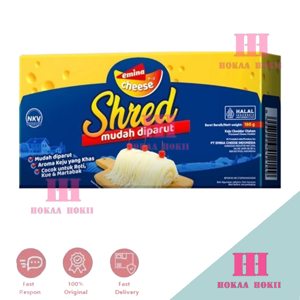 

Emina Keju Cheese Shred Mudah diparut 160gr