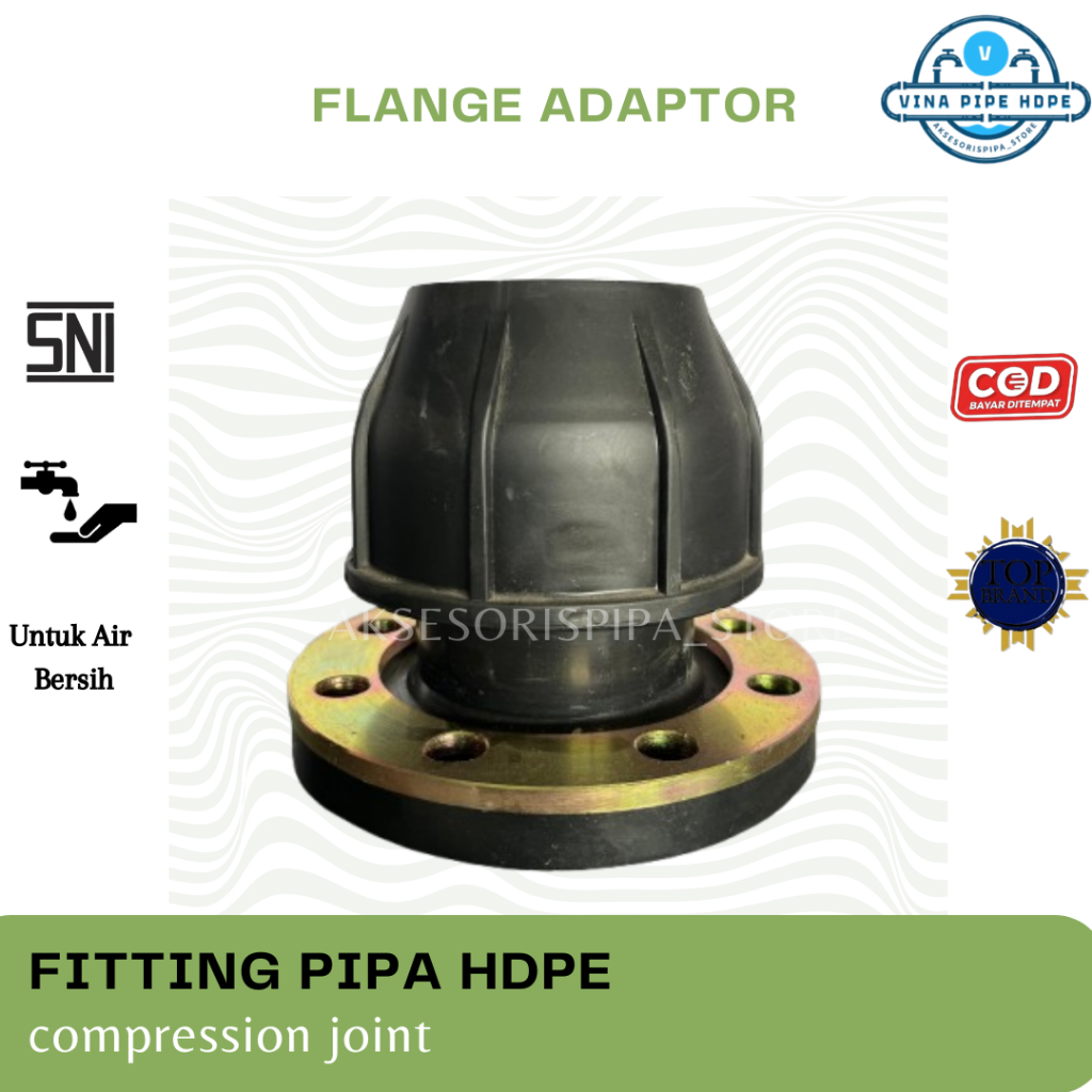 FITTING HDPE FLANGE ADAPTOR 90MM 3 INCH ATAU COUPLER FLANGE ADAPTOR 3 INCH