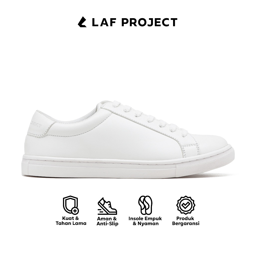 Sepatu Sneakers Pria Putih Polos Casual Original Tali Royale LAF Project