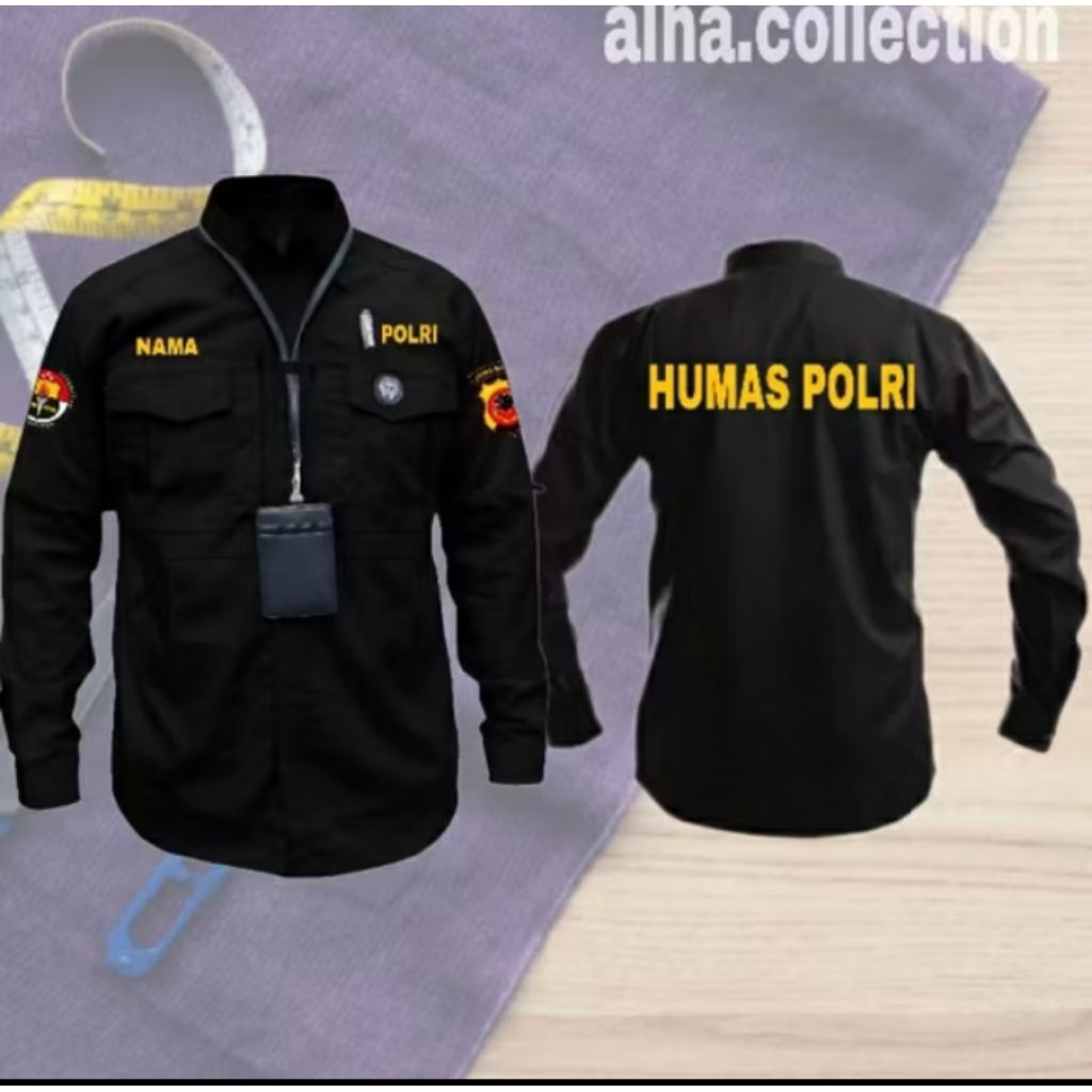 Kemeja Tactical Humas Polri Bordir komputer Kemeja Humas polri panjang