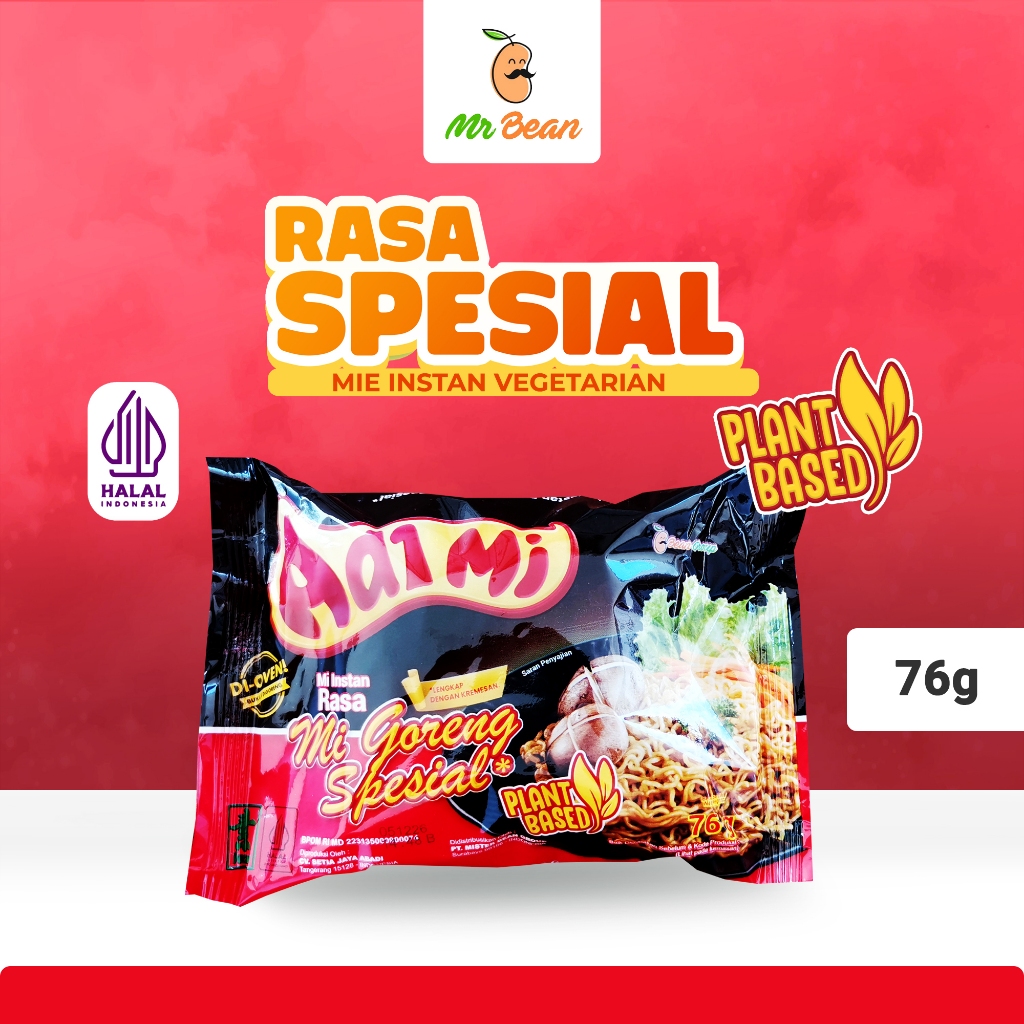 

Mie Instan Aaimi Rasa Mi Goreng Spesial - Suitable for Halal, Vegan, Vegetarian. Aimi Plant Based
