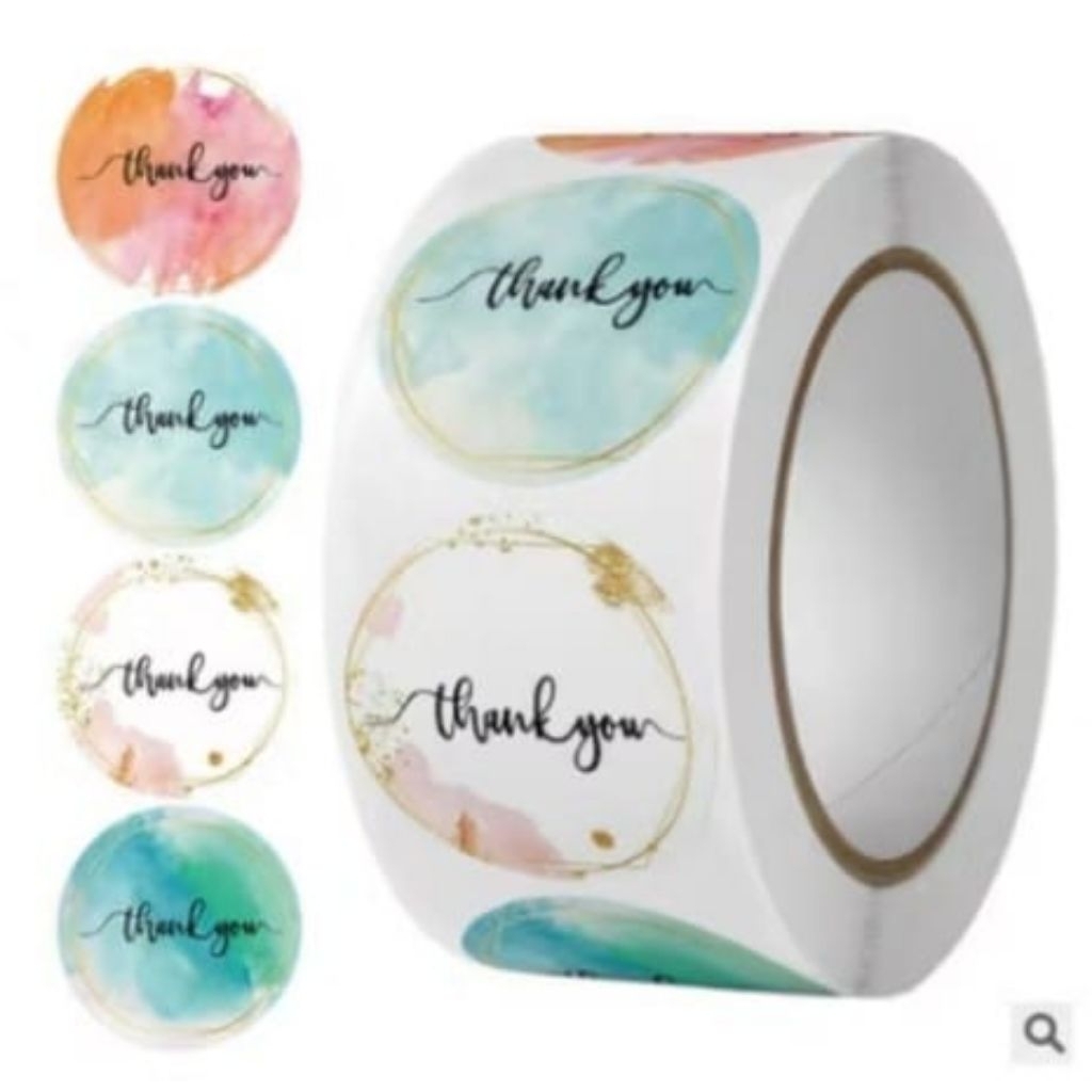 

1 Roll Sticker Thank You / Sticker Thank You Bulat/ 500 Pcs Sticker